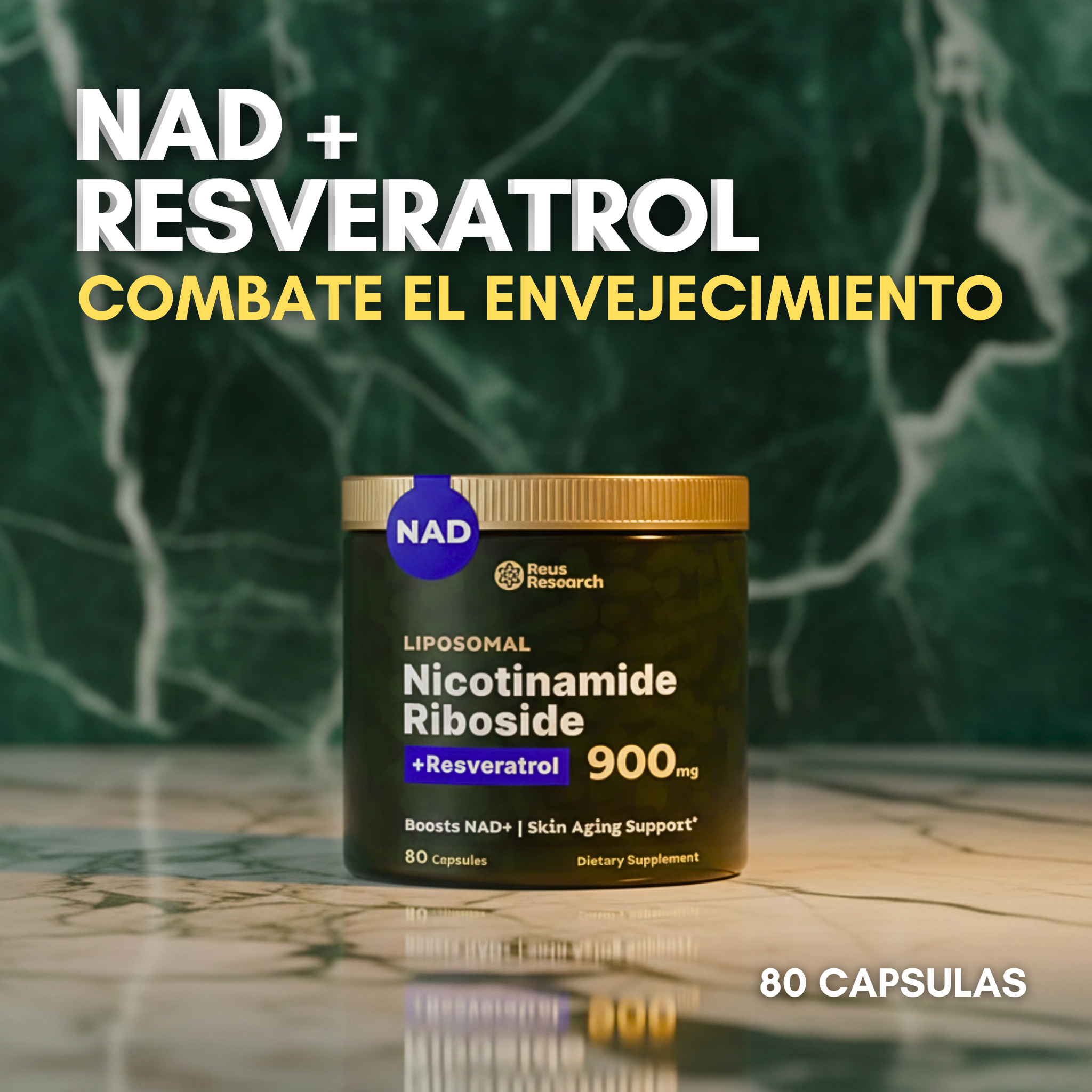 NAD + RESVERATROL - COMBATE EL ENVEJECIMIENTO