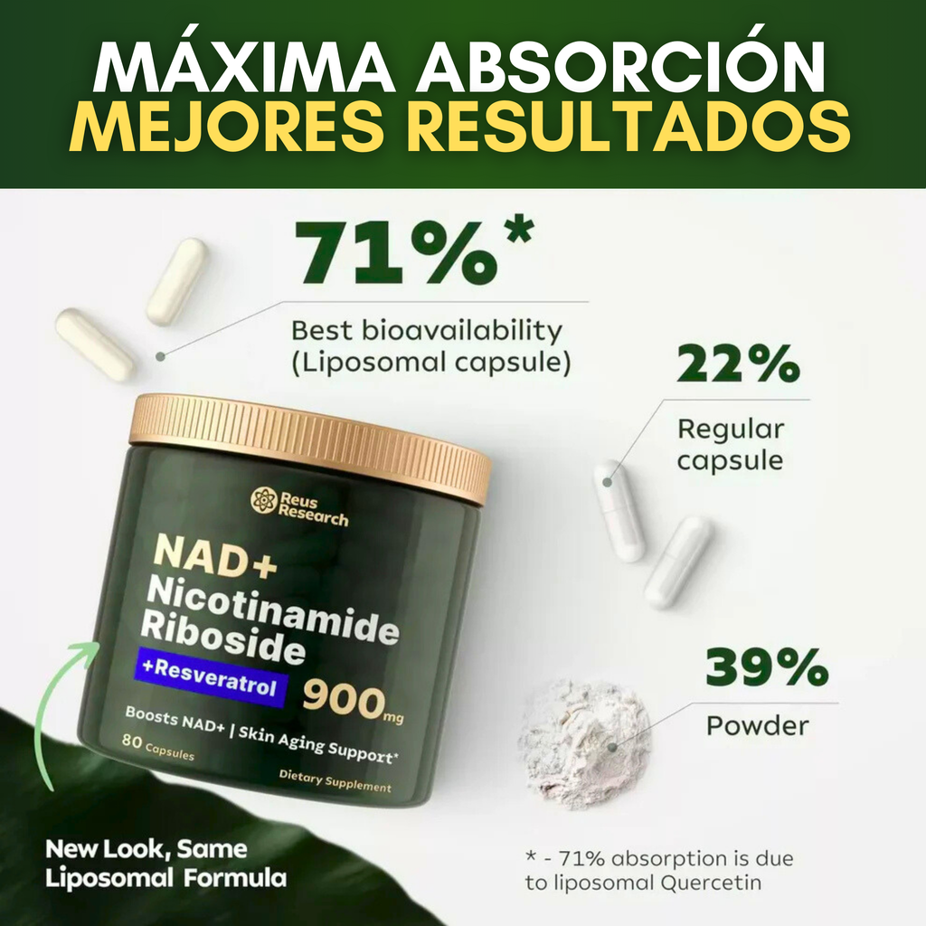 NAD + RESVERATROL - COMBATE EL ENVEJECIMIENTO